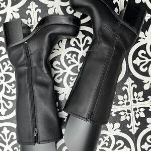 Black Frye Dorian Leather Chunky Heel Platform Boot size 7